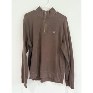Southern Tide Men's Quarter Zip - Brown - Sz. L - VGUC
